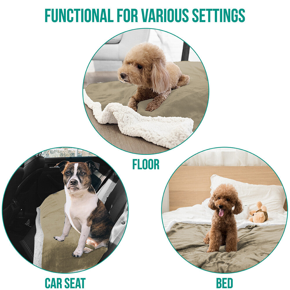 Washable Pet Blanket Fleece Dog Cat Bed Soft Sherpa Reversible Dog Blanket Warm