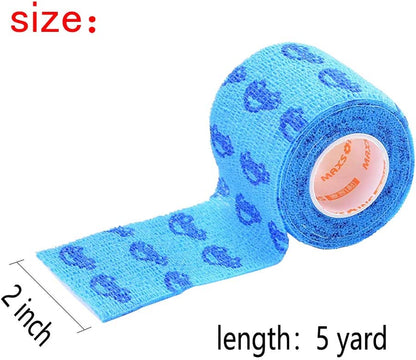 Stmandy Vet Tape Wrap, Wrap Bandage 2 Inch 6 Rolls,Adhesive Wrap Bandage for the Person or the Pets (Cat,Dogs,Horse and Other Animal) Who Was Injure or Have Wounds (Cartoon 6Pcs)