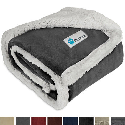 Washable Pet Blanket Fleece Dog Cat Bed Soft Sherpa Reversible Dog Blanket Warm