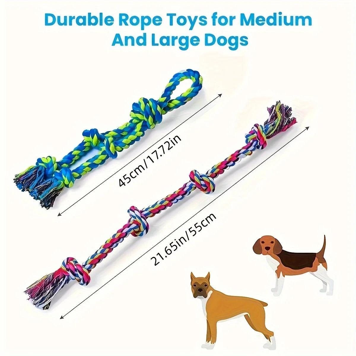 Knot Dog Toys Indestructible Durable Dog Chew Toys Tug of War Interactive Toys Suitable for Medium and Large Dogs Pet Supplies
