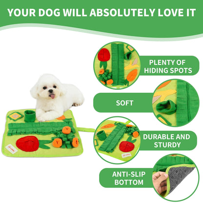 Snuffle Mat for Small Dogs Cats 19X19 Inch Soft Foraging Mat for Rabbits Washable anti Slip Perfect for Bunnies Guinea Pigs & Hamsters Sniff Puzzle Toy for Puppies (Medium)