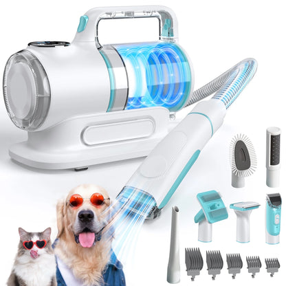 Professional 6-In-1 Dog Grooming Vacuum Kit - 11000PA High Suction & 1.5L Large Capacity | 99% Hair Removal with Complete Grooming Tools | High Suction Pet Vacuum for Professional Grooming