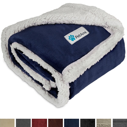 Washable Pet Blanket Fleece Dog Cat Bed Soft Sherpa Reversible Dog Blanket Warm