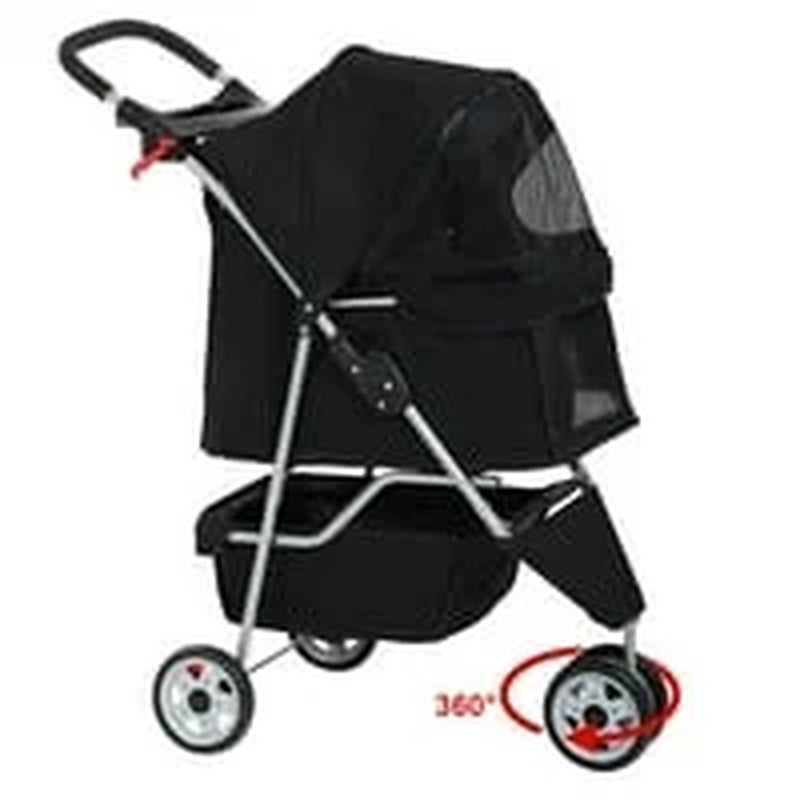 Pet Stroller, 3 Wheels, Travel Folding Carrier T13