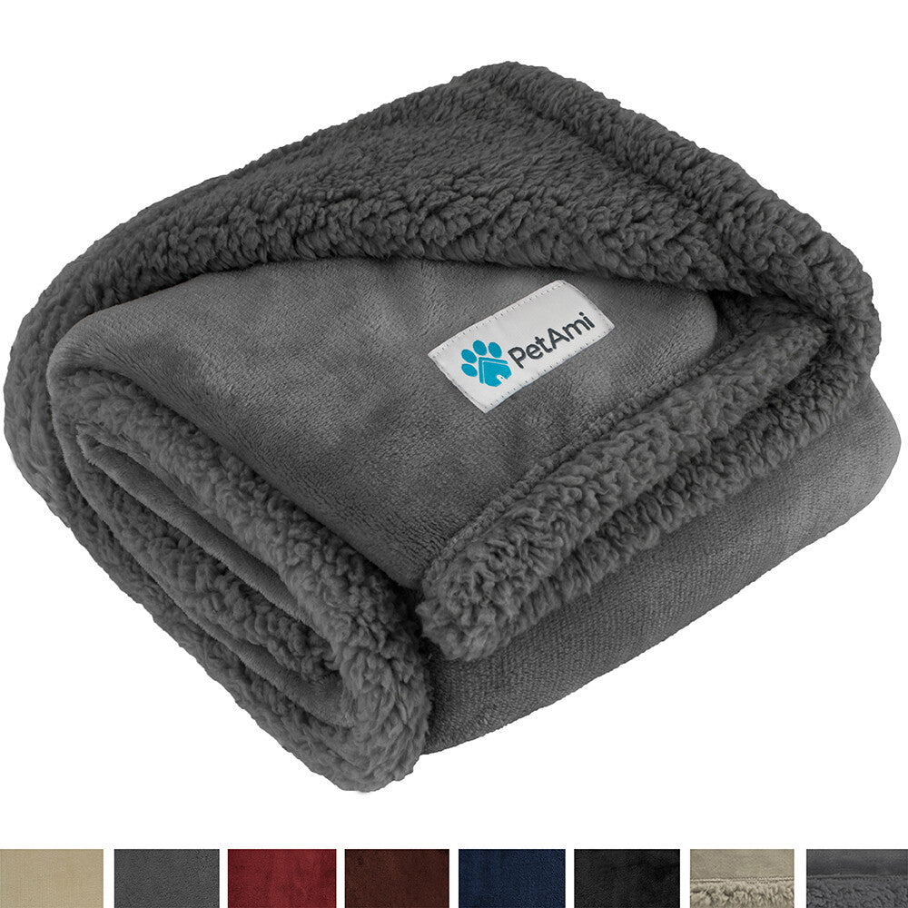 Washable Pet Blanket Fleece Dog Cat Bed Soft Sherpa Reversible Dog Blanket Warm