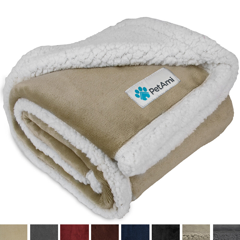 Washable Pet Blanket Fleece Dog Cat Bed Soft Sherpa Reversible Dog Blanket Warm