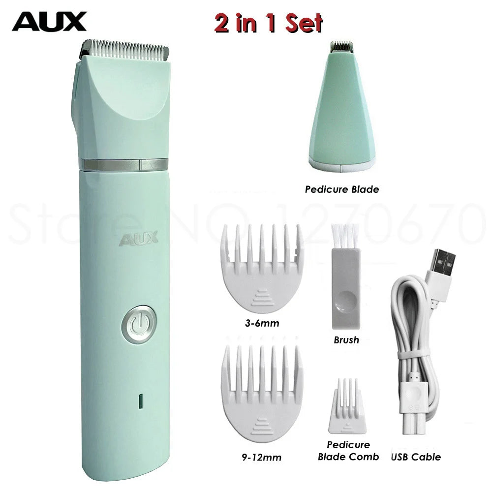 Professional Silent Cat Dog Hair Trimmer Paws Nail Grinder Animal Foot Hair Cutter Remover USB Rechargeable Pet Grooming Clipper