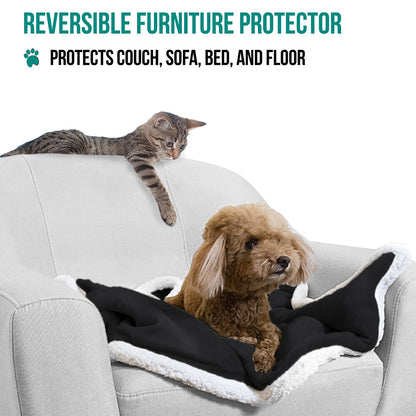Washable Pet Blanket Fleece Dog Cat Bed Soft Sherpa Reversible Dog Blanket Warm