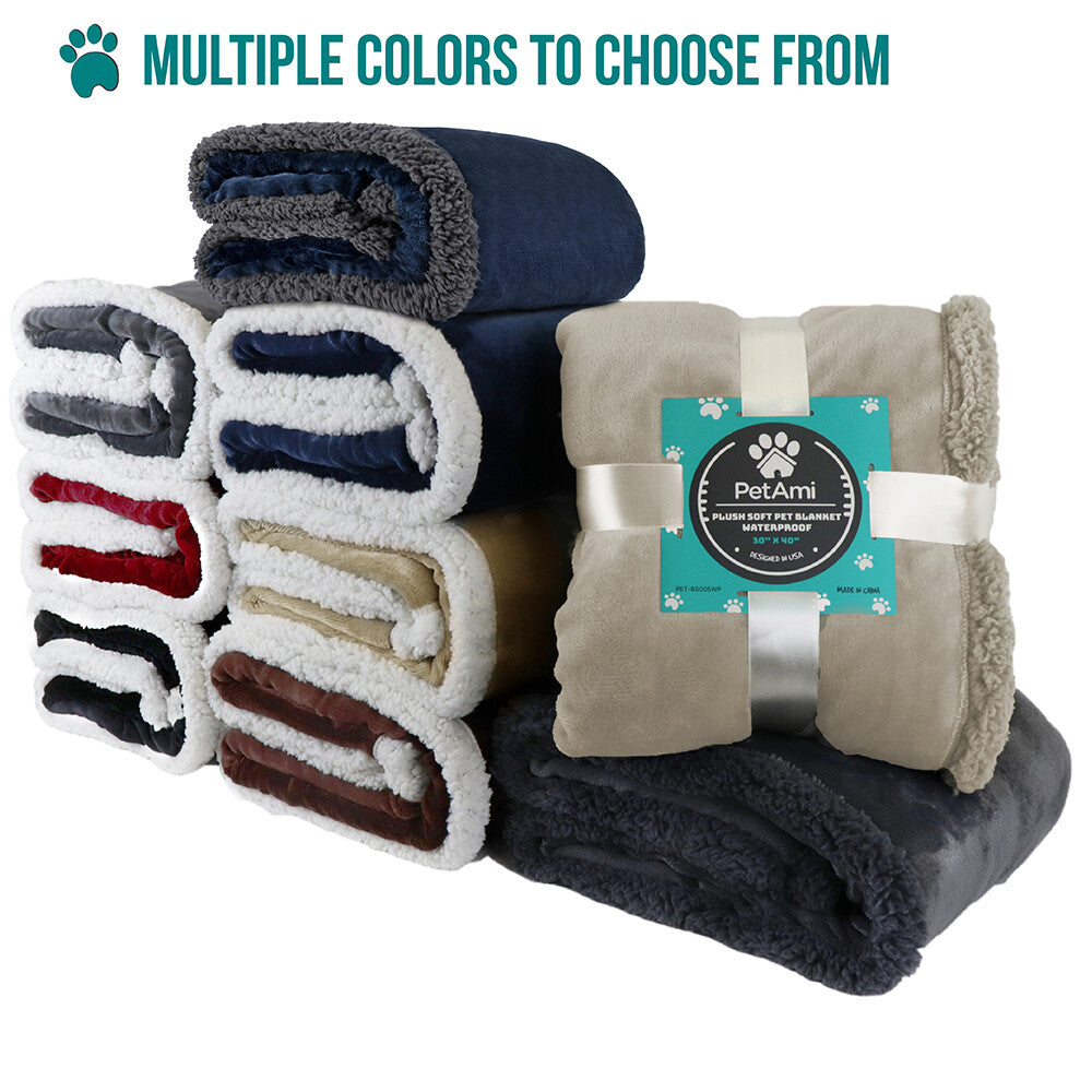 Washable Pet Blanket Fleece Dog Cat Bed Soft Sherpa Reversible Dog Blanket Warm