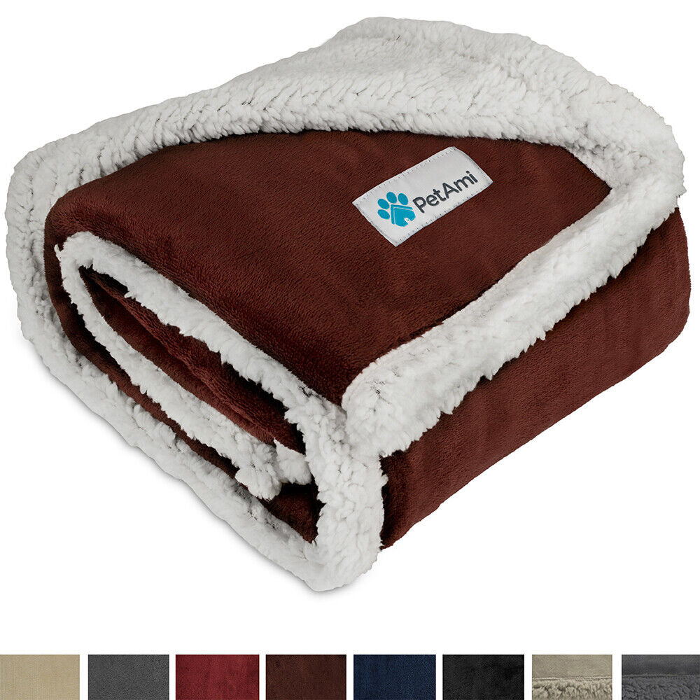 Washable Pet Blanket Fleece Dog Cat Bed Soft Sherpa Reversible Dog Blanket Warm