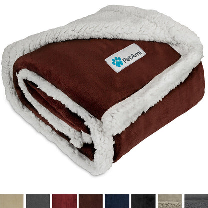Washable Pet Blanket Fleece Dog Cat Bed Soft Sherpa Reversible Dog Blanket Warm