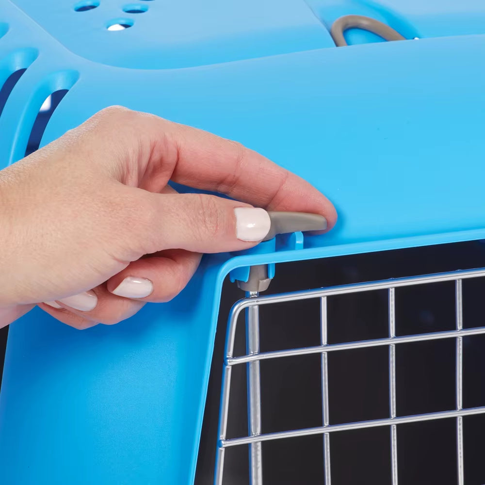 Portable 22 Inch Pet Carrier Small Dogs Cats with Steel Door Easy Assembly Travel Carrier Veterinarian Pet Store Trips