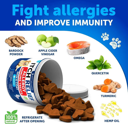 Dog Allergy Relief Chews Itching Skin Relief for Dogs Fish Oil Omega 3