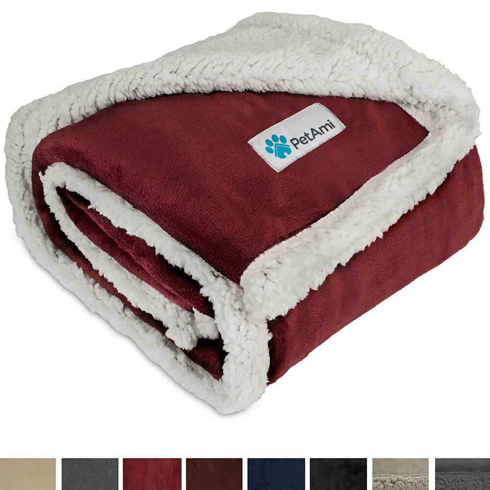 Washable Pet Blanket Fleece Dog Cat Bed Soft Sherpa Reversible Dog Blanket Warm