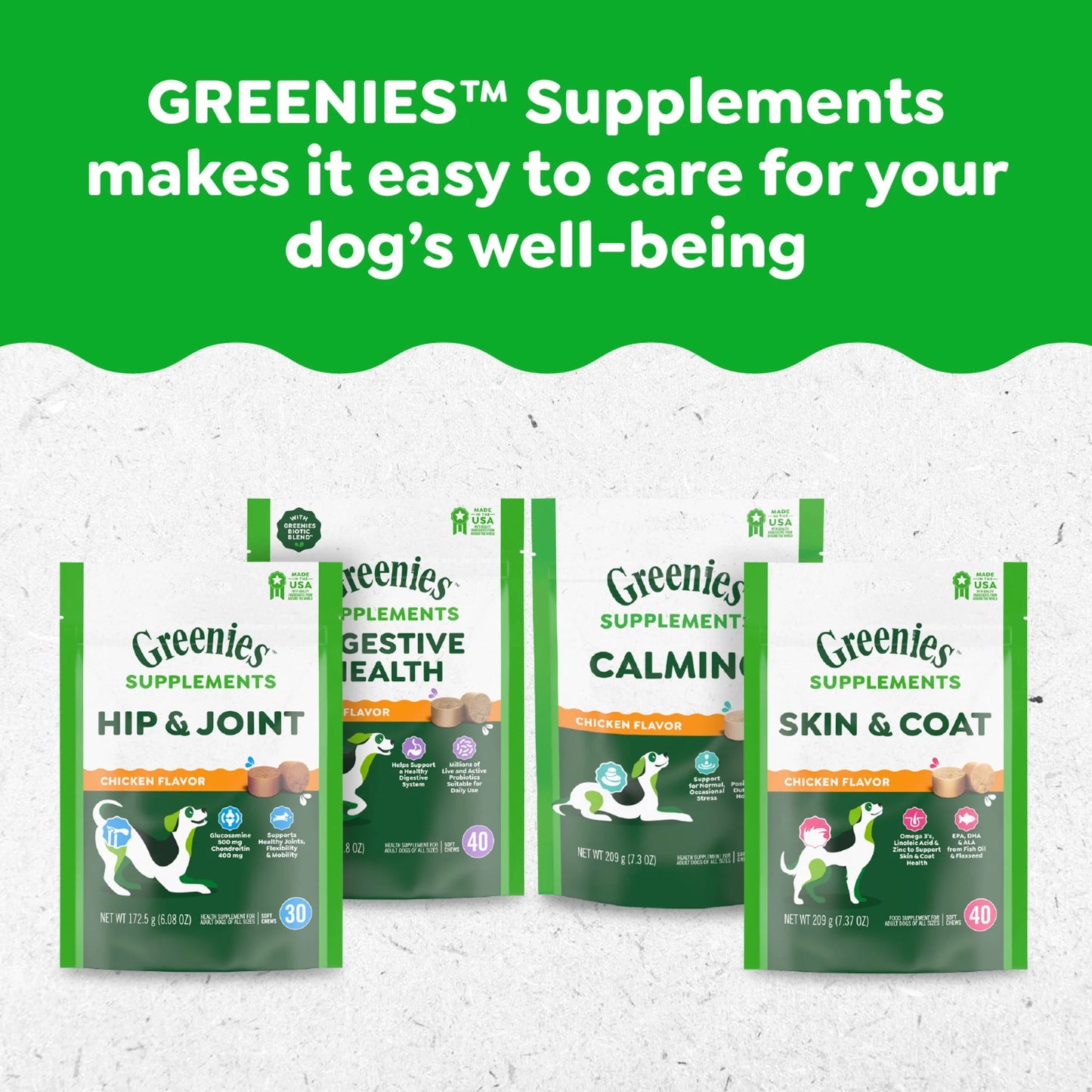Supplements Calming Chews for Dogs Chicken Flavor, 7.3 Oz Container of 40 Ct. Soft Chews