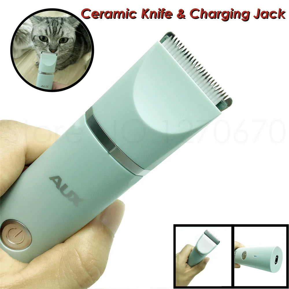 Professional Silent Cat Dog Hair Trimmer Paws Nail Grinder Animal Foot Hair Cutter Remover USB Rechargeable Pet Grooming Clipper