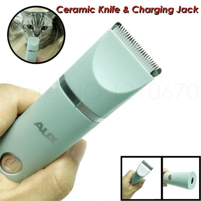 Professional Silent Cat Dog Hair Trimmer Paws Nail Grinder Animal Foot Hair Cutter Remover USB Rechargeable Pet Grooming Clipper