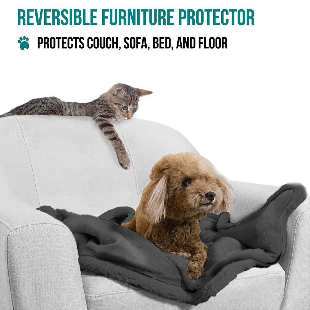 Washable Pet Blanket Fleece Dog Cat Bed Soft Sherpa Reversible Dog Blanket Warm