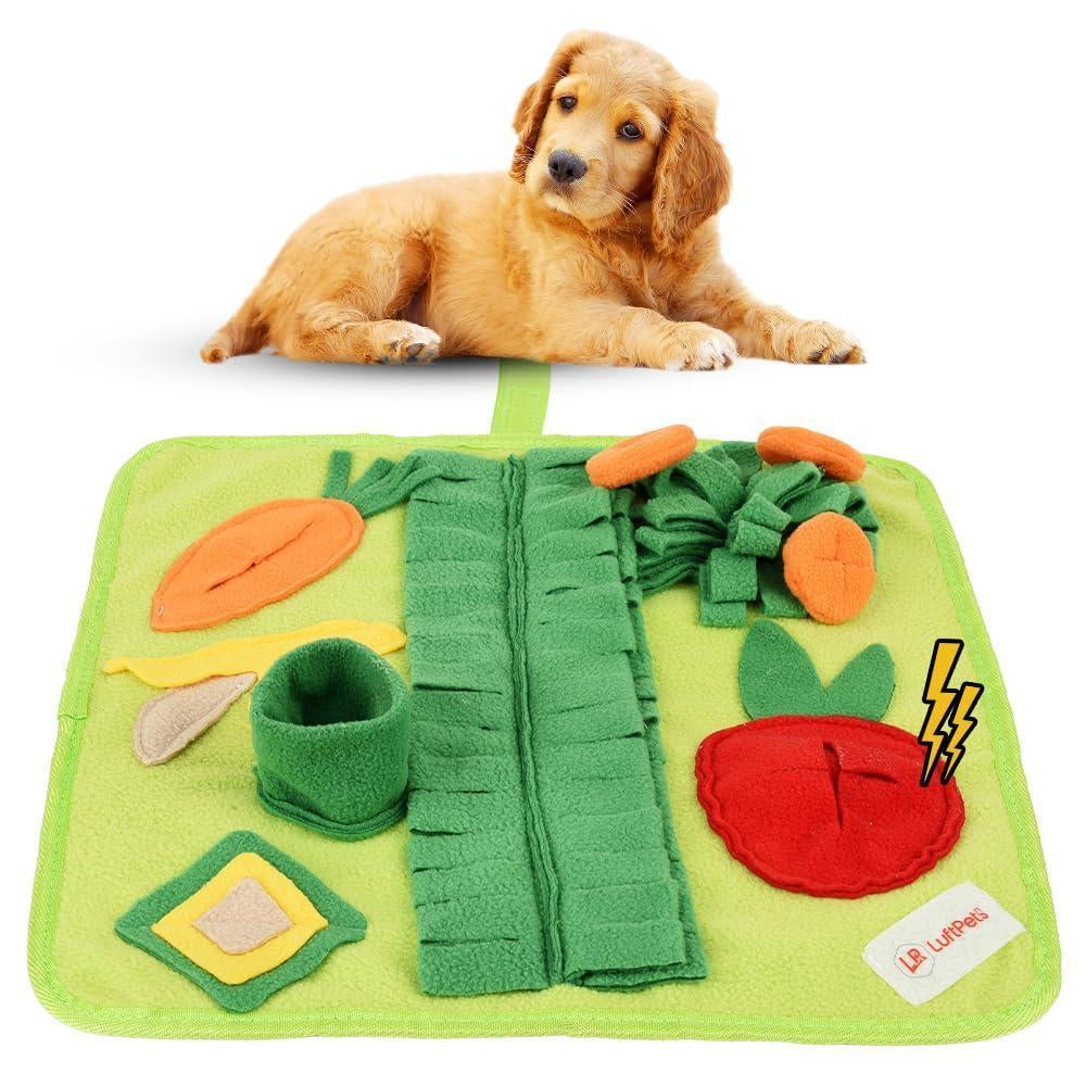 Snuffle Mat for Small Dogs Cats 19X19 Inch Soft Foraging Mat for Rabbits Washable anti Slip Perfect for Bunnies Guinea Pigs & Hamsters Sniff Puzzle Toy for Puppies (Medium)