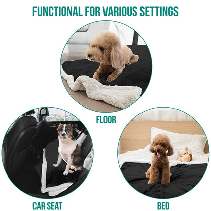 Washable Pet Blanket Fleece Dog Cat Bed Soft Sherpa Reversible Dog Blanket Warm